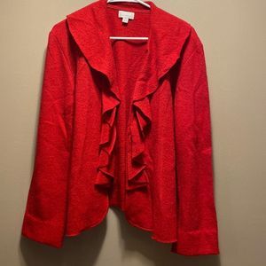 Charter Club women’s red 100% wool sweater cardigan size xl